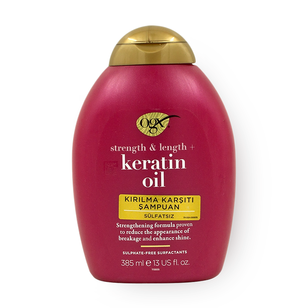 Шампунь против ломкости волос OGX с кератиновым маслом