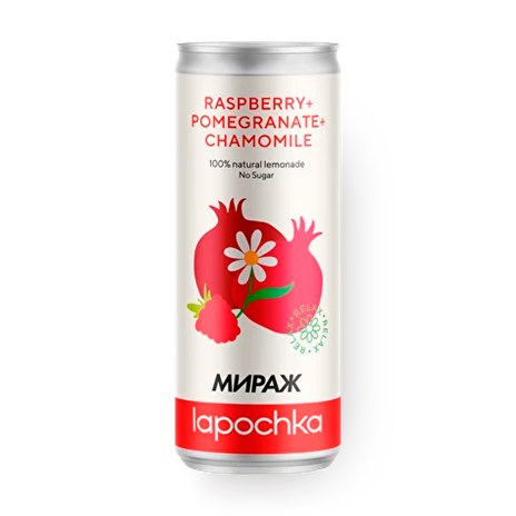 Лимонад Lapochka малина-гранат-ромашка без сахара