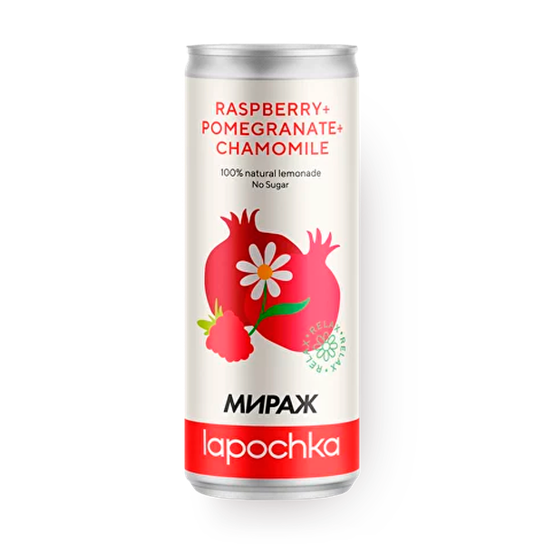 Лимонад Lapochka малина-гранат-ромашка без сахара