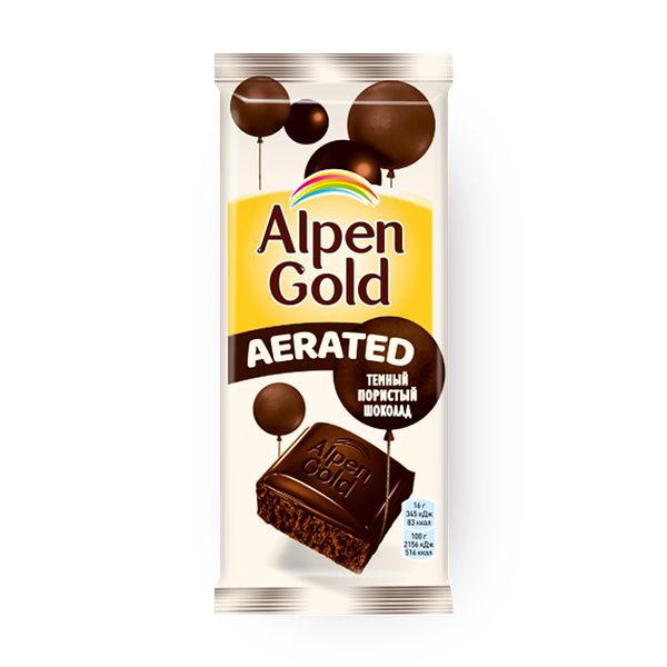 Шоколад Alpen Gold Aerated тёмный пористый