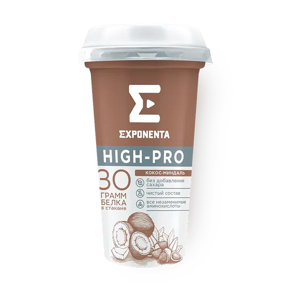 Напиток кисломолочный обезжиренный Exponenta High-Pro кокос-миндаль