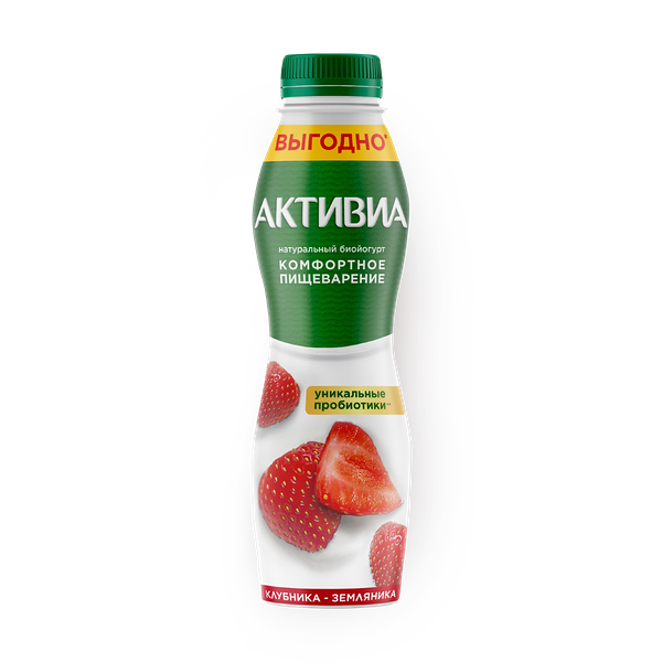 Биойогурт питьевой «Активиа» клубника-земляника