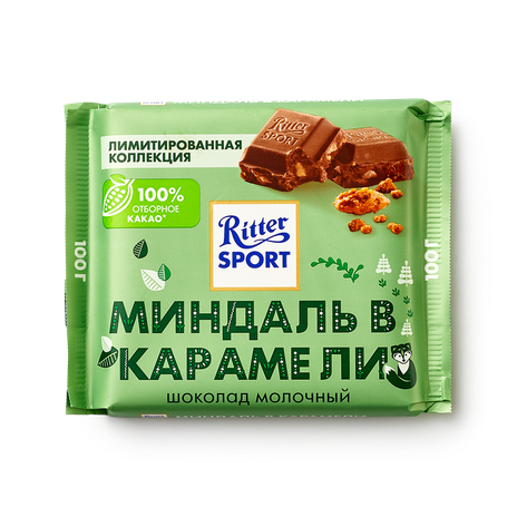 Шоколад молочный Ritter Sport миндаль в карамели