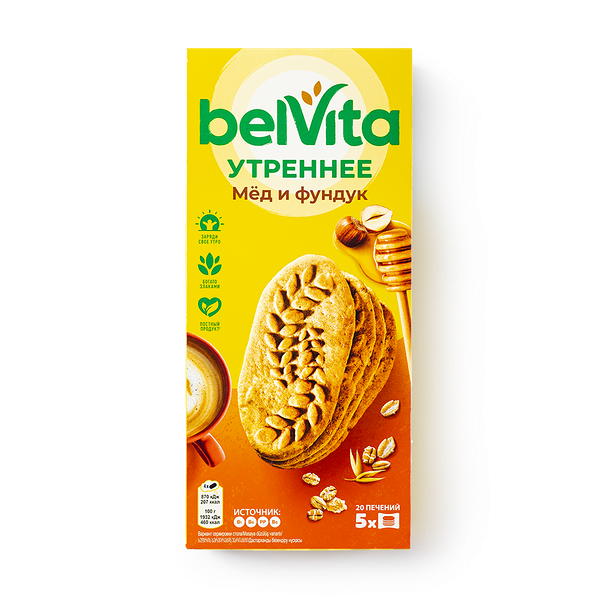 Печенье Утрен­нее Belvita мёд и фундук