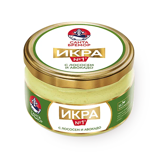 Икра деликатесная «Санта Бремор» с лососем и авокадо