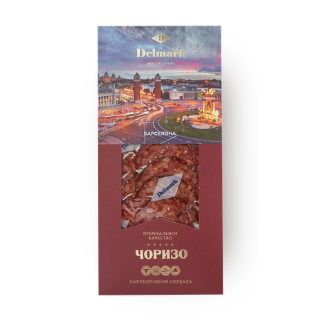 Колбаса Чоризо Delmark сырокопчёная нарезка