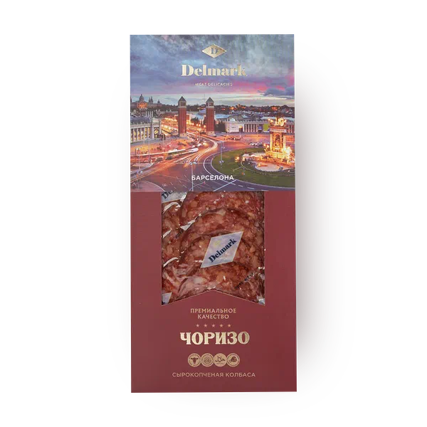 Колбаса Чоризо Delmark сырокопчёная нарезка