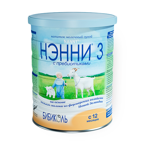Смесь молочная  на основе козьего молока "Нэнни" 3 с 12месяцев