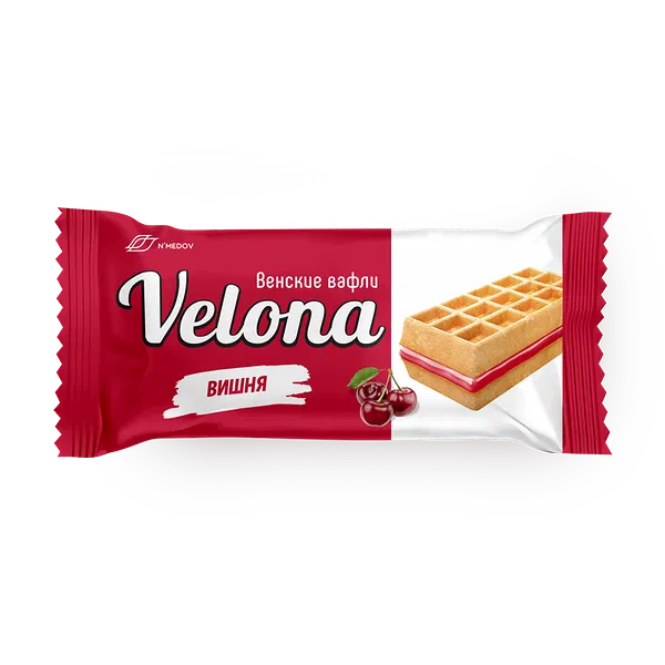 Мягкие вафли с вишневым кремом Velona