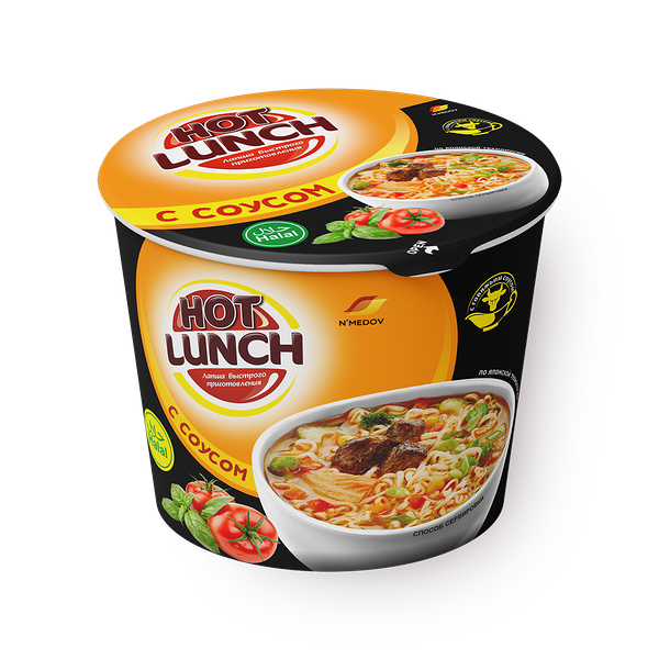Лапша быстрого приготовления Hot Lunch с говяжьим соусом