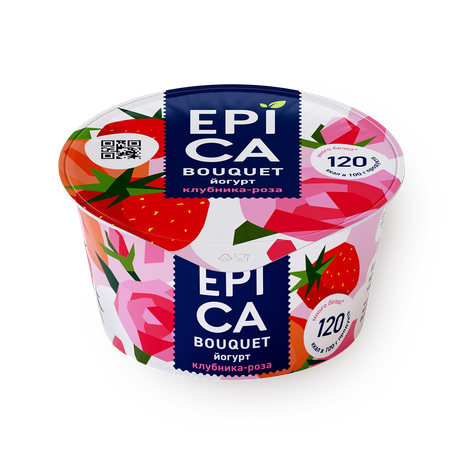 Йогурт Epica Bouquet с клубникой и розой 4,8%