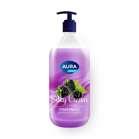 Крем-мыло жидкое Aura Silky Cream шёлк и ежевика