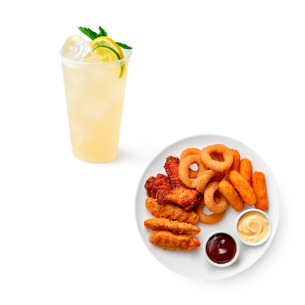 Сет с крыльями BBQ и луковыми кольцами «Из Лавки», 400 g и Лимонад Мохито «Из Лавки», 400 ml