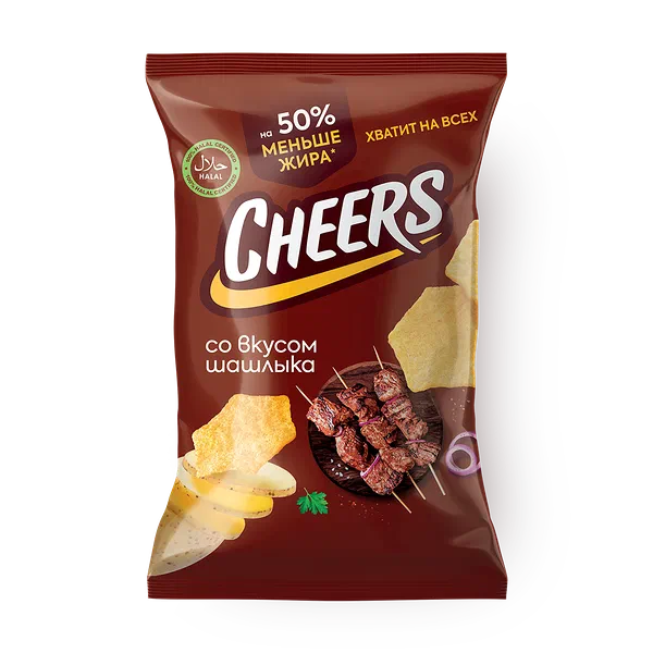 Чипсы картофельные Cheers со вкусом шашлыка