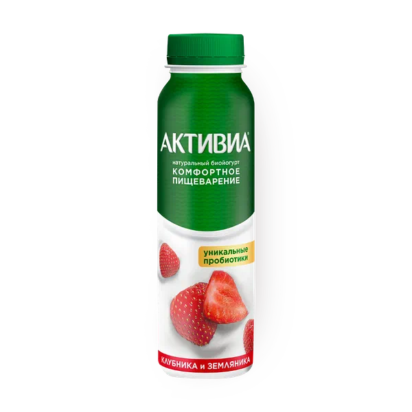 Биойогурт питьевой «Активиа» клубника-земляника
