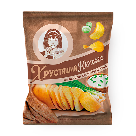 Чипсы «Хрустящий картофель» со вкусом сметаны и лука