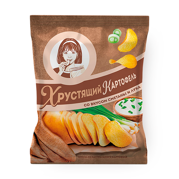 Чипсы «Хрустящий картофель» со вкусом сметаны и лука