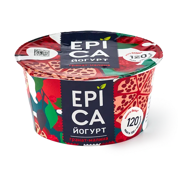 Йогурт Epica с гранатом и малиной 4,8%