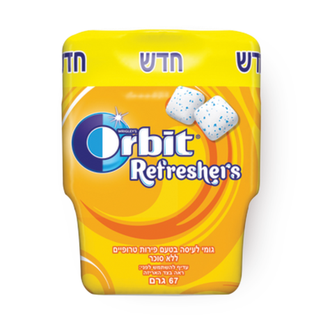 Orbit crushed fruit without sugar chewing gum