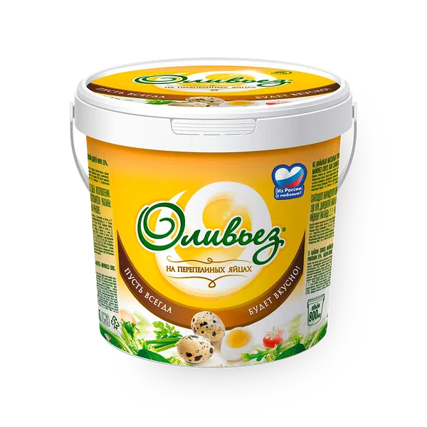 Майонез на перепелиных яйцах «Оливьез» 35%