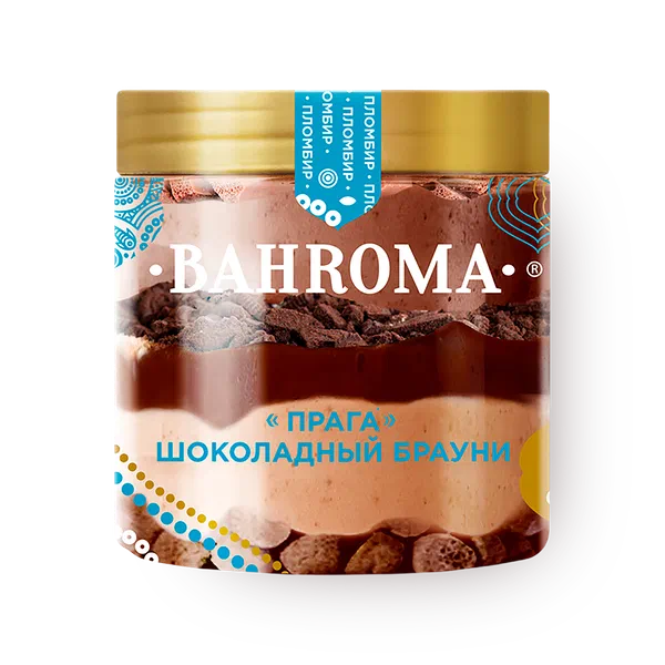 Мороженое пломбир Прага Bahroma шоколадный брауни
