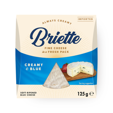 Briette blue cheese with a creamy texture