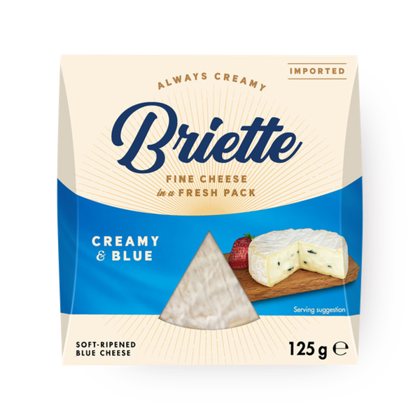 Briette blue cheese with a creamy texture
