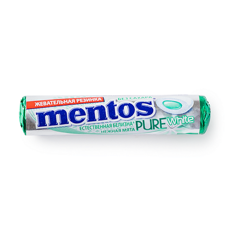 Жевательная резинка Mentos Pure White нежная мята без сахара