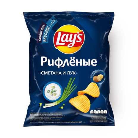 Чипсы Lay's сметана и лук рифлёные