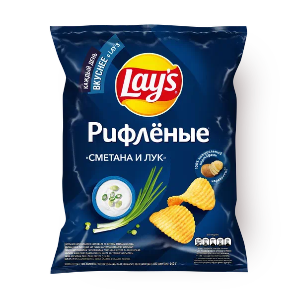 Чипсы Lay's сметана и лук рифлёные