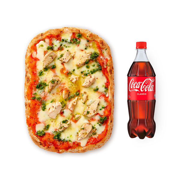 Пицца Римская цыплёнок песто «Из Лавки» и Напиток Coca-cola Classic, 1 L