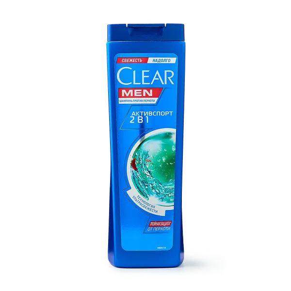 Шампунь против перхоти 2 в 1 Clear Men Активспорт с ментолом