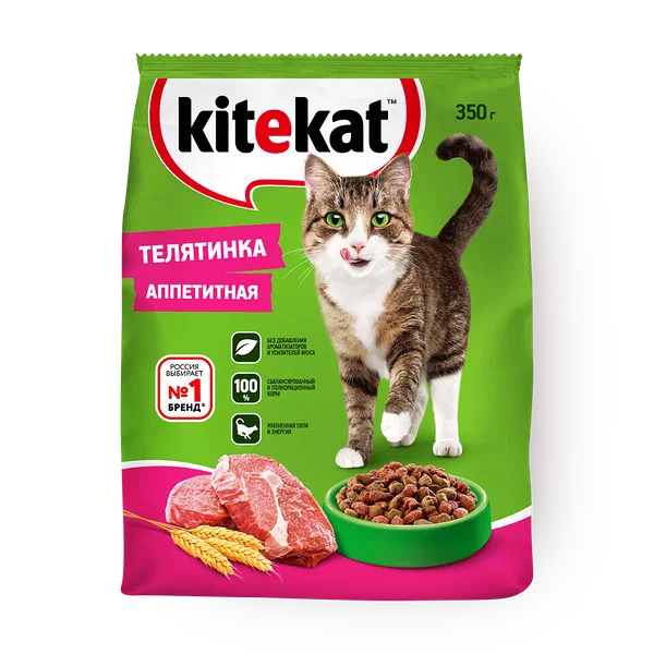 Сухой корм для кошек Kitekat Телятинка аппетитная
