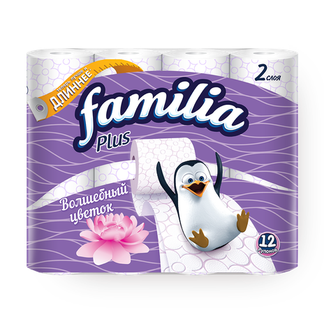 Туалетная бумага Familia Plus Волшебный цветок 2 слоя