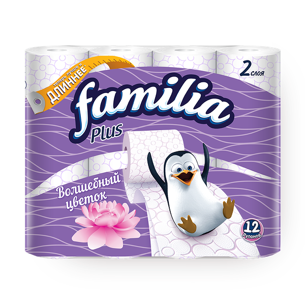 Туалетная бумага Familia Plus Волшебный цветок 2 слоя