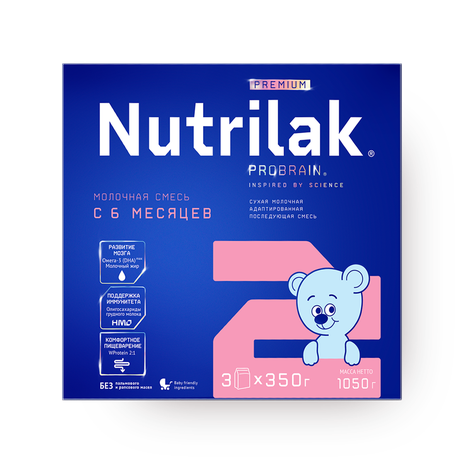 Смесь молочная сухая Premium Nutrilak 2 с 6 месяцев