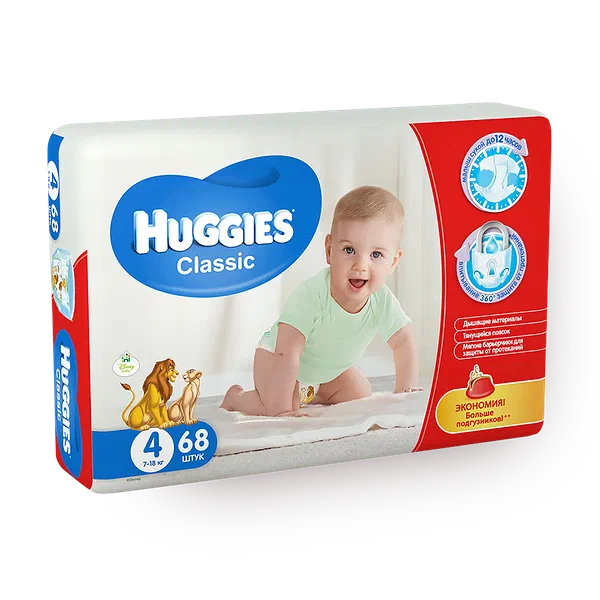 Подгузники Huggies Classic размер 4 7-18 кг