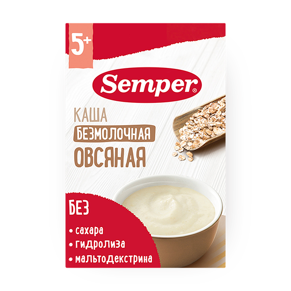 Каша безмолочная Semper Овсяная с 5 месяцев