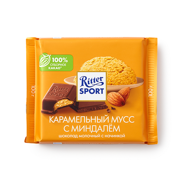 Шоколад молоч­ный Ritter Sport карамель