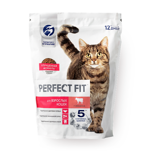 Сухой корм для кошек Perfect Fit говядина