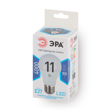 Лампа Эра Лeд 11W-840-Э27 Груша нeйтральный