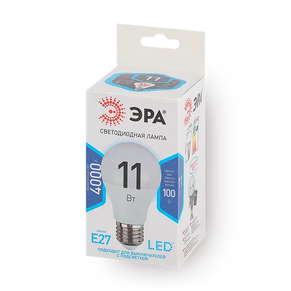 Лампа Эра Лeд 11W-840-Э27 Груша нeйтральный