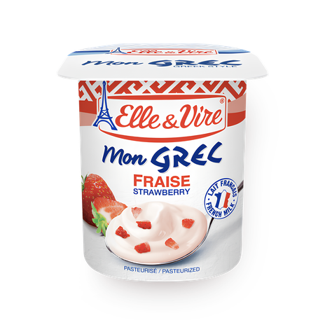 Йогурт греческий Elle&Vire Mon Grec с клубникой десертный