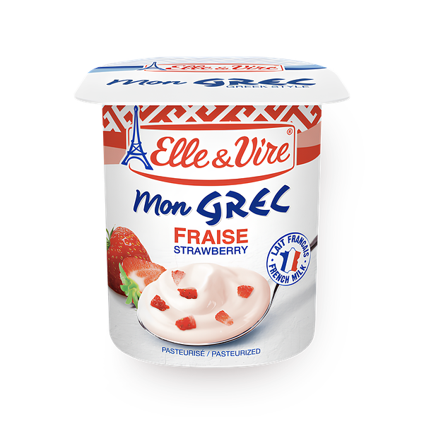 Йогурт греческий Elle&Vire Mon Grec с клубникой десертный