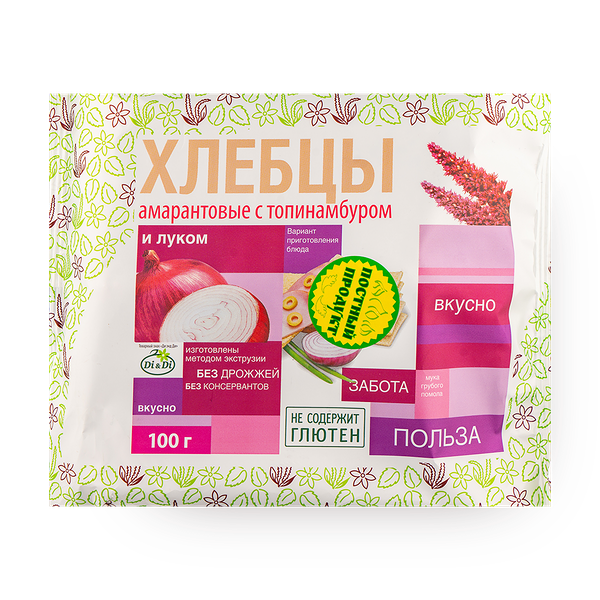 Хлебцы амарантовые Di&Di с топинамбуром и луком