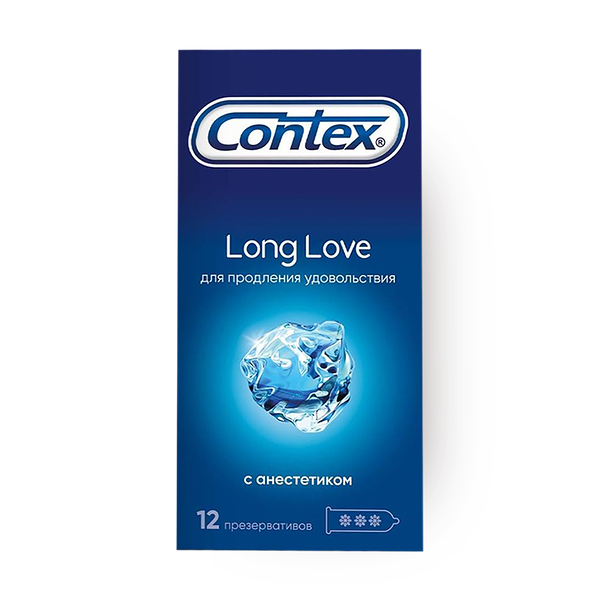 Презервативы из натурального латекса Contex Long Love с анестетиком