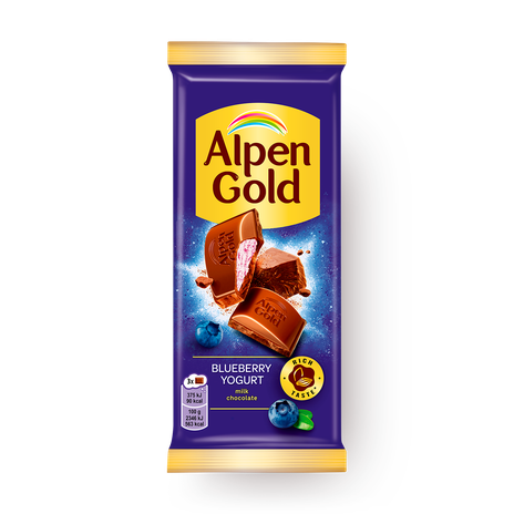 Шоколад молочный Alpen Gold с чернично-йогуртовой начинкой