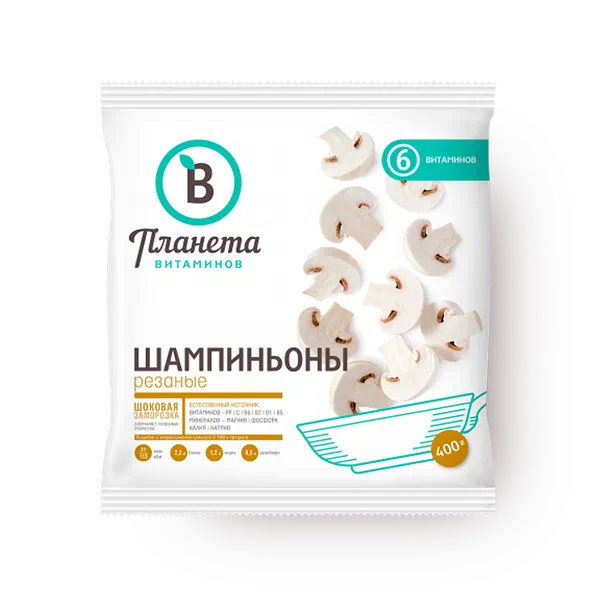 Грибы Шампиньоны «Планета витаминов» резаные замороженные