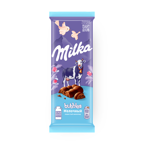 Шоколад молочный пористый Milka Bubbles