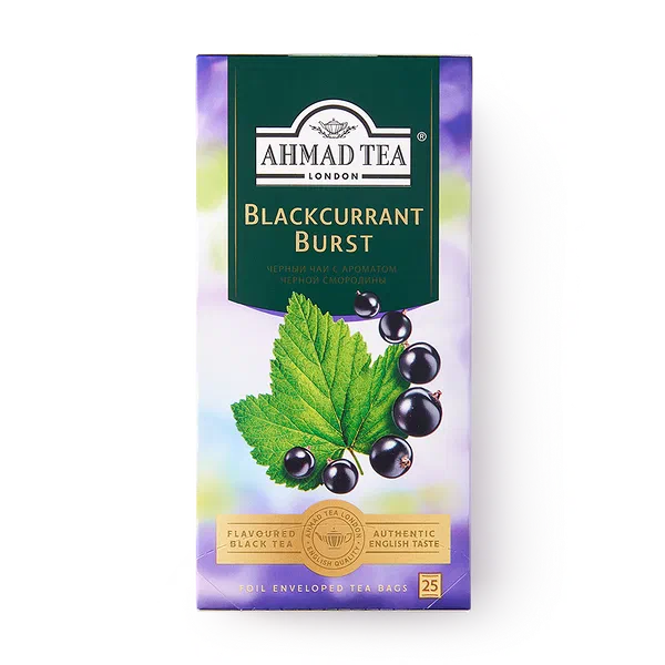 Чай чёрный Blackcurrant Burst Ahmad Tea с ароматом чёрной смородиной в пакетиках